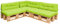 Royal Schneider Palettenkissen Set Palettensofa Palettenpolster Sitzkissen Rückenkissen 120x80cm, 7er Set, 500-19 Grüner Apfel