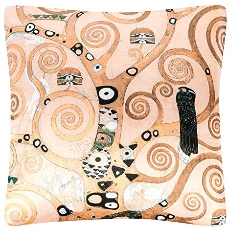 VON LILIENFELD Kissen Kunst Motiv Gustav Klimt Lebensbaum Dekokissen 40 x 40 cm Sofakissen Deko Haus Wohnzimmer Kissenbezug mit Füllung beidseitig Bedruckt