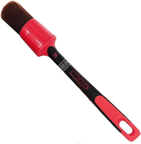 Ma-fra, Pinceau Red Car Detailing taille 24 mm, pinceau pour le nettoyage de toutes les surfaces intérieures et extérieures de voiture telles que les jantes en alliage, les plastiques, le compartiment