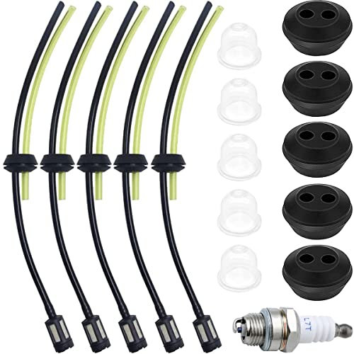 ZAMDOE Tubo Flessibile Carburante Universale Kit Filtro Benzina per decespugliatore Parte di Ricambio Tagliasiepi Tagliasiepi 5 Pezzi con Occhiello per bulbo di adescamento