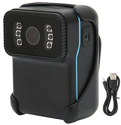 HD Police Body Camera, 25fps Body Mounted Cam con HD Night Vision Lens Registrazione Automatica in Loop, 1920x1080p Body Wearable Camera for Law Enforcement Recorder, Guardie di Sicurezza