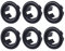 ARCORA Waschbecken Überlauf Ring, 6 Stücke Waschbecken Überlauf Abdeckung universal für Badezimmer Waschbecken (Schwarz)