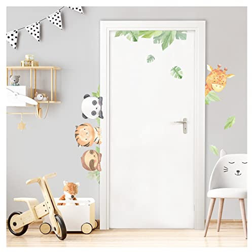 Little Deco Türaufkleber ohne Namen Wandtattoo Safari Tiere für Kinderzimmer Babyzimmer Wandsticker selbstklebend Wanddeko DL883-2