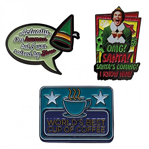 Elf Limited Edition Triple Pin Badge Set – Officially Licensed Movie Collectible, Individually Numbered Metal Enamel Pins, Iconic Buddy Phrases, 3‑Piece Gift Set – Only 5,000 Worldwide