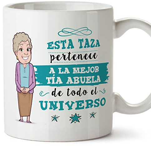 MUGFFINS Tazas para TÍA ABUELA - En Español - Mejor Familia del Universo - 11 oz / 330 ml - Regalo original y divertido