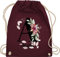 Turnbeutel Rucksack - Buchstabe anpassbar mit Name I Geschenk Initialen - Unisize - Bordeauxrot - jga beutel blumen stoffbeutel schule personalisierte buchstaben a turnsack kita tasche