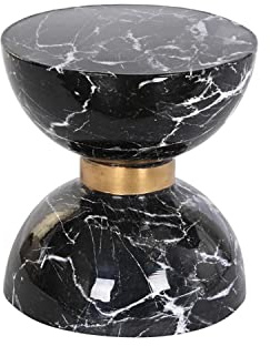 DKD Home Decor Beistelltisch, 33 x 33 x 35 cm, Schwarz, Eisen