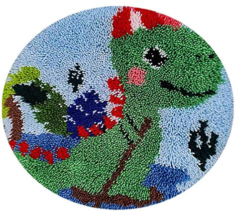 YOOTOM Knüpfteppich Zum Selber knüpfen, Knüpfsets Latch Hook Kit Selbst Knüpfen Set für Kinder und Erwachsene, Farbmuster vorbedruckt,45x45cm