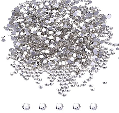 720pcs Flatback Crystal Rhinestones,Flat Back Non-Stick Resin Rhinestones Bling Crystal Diamantes,4mm Round Crystal Gems,Hotfix Rhinestones,for DIY Nail Art & Craft Clothes Scrapbooking Decor(Clear)