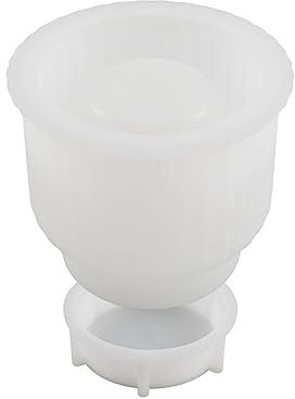 Kingke Molde de silicona grande con tapa para tarros de cemento pequeños, moldes de resina, manualidades hechas a mano para resina, L #