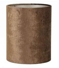 Dirk Davids Leuchten GmbH Lampenschirm Zylinder in Velours Dunkel Braun für Tischleuchte Tischlampe 22-22-27