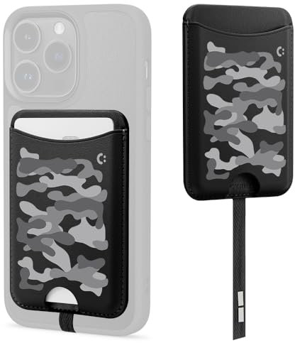 CYRILL von Spigen Kajuk Mag Wallet [Print to Made] Magnetisch Kartenhalter Kompatibel mit iPhone 15 Serie, 14 Serie, 13 Serie, 12 Serie - Military Camo Black