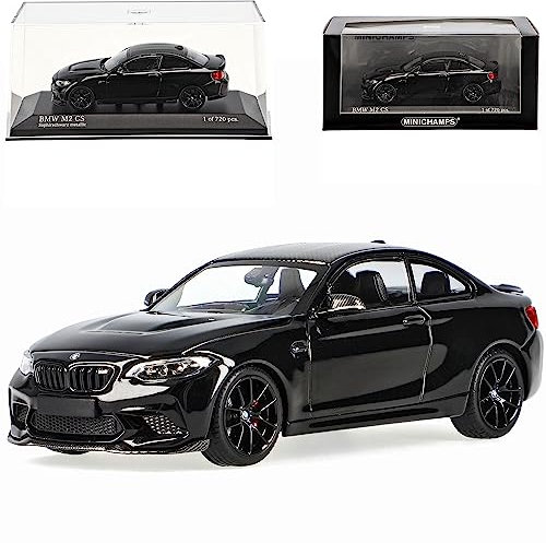 Generisch B*M*W 2er F22 M2 CS Competition Coupe Schwarz mit schwarzen Felgen Modell 2013-2021 Version Ab 2020 limitiert 1 von 720 Stück 1/43 Minichamps Modell Auto