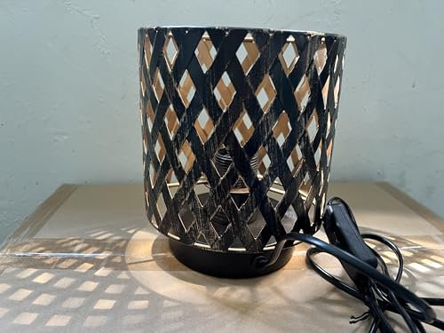 Osasy Lampensets : Retro-Stil Schwarz Gold Lampenschirm,sicheres Netzkabel industriell kleiner polierter Lampenfüße Metall industriell Vintage Tischlampe Nachttischlampe