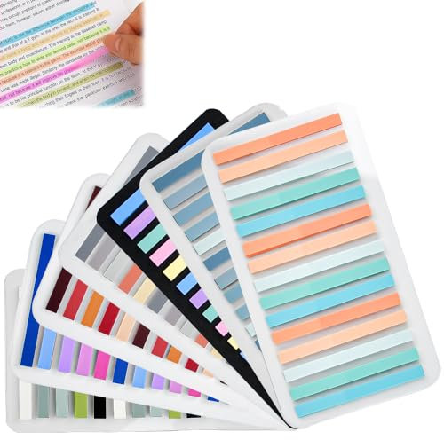 EMAGEREN 2100 Stück Haftnotizen Tabs Lange Haftstreifen zum Text Markieren Transparent Sticky Notes Textmarker Streifen Selbstklebend Haftmarker Index Tabs Kleine Haftnotizen Tabs für Büro Schule