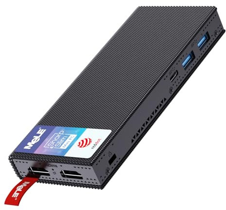MeLE PCG02 Pro Lüfterloser Mini PC Stick Alder Lake N100(bis zu 3.4GHz) Micro PC 8GB 256GB Mini Computer Kleiner Desktop mit 2.4G/5G WiFi, Bluetooth, Dual HDMI 4K Display, VESA für Büro