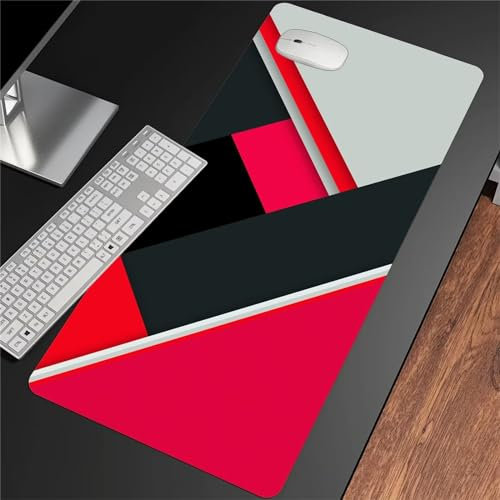 Tapis de Souris XXL Tapis de Souris Gamer Rouge Noir Tapis de Souris Gaming 600x400x2mm Grand Tapis de Bureau sous Main avec Base en Caoutchouc antidérapante pour Gamer Personnel