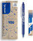 PILOT - Set aus 1 FriXion Clicker + 1 Set aus 3 Minen - Radierbarer Stift mit Druckmechanik und wärmeempfindlicher Tinte - Nachfüllbar und komfortabel - Blau - Mittlere Spitze