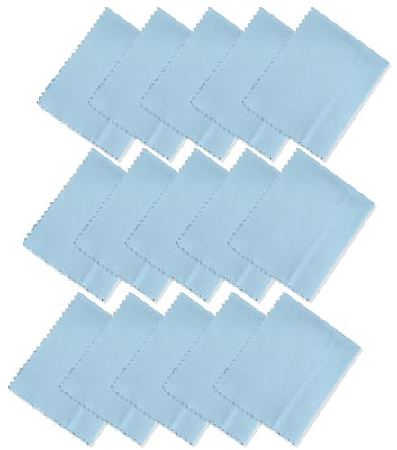 15er Pack BrillenputztüCher,MikrofasertüCher BrillenreinigungstüCher,Microfaser Putztuch FüR Brillen, Bildschirme, Tabletten, GläSer 5.7 X 6.7 Zoll (14.5 X 17cm)-Dunkelblau