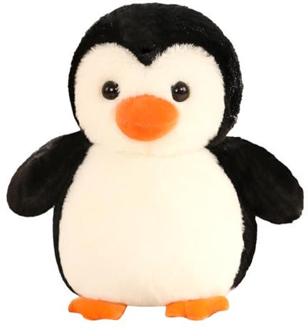Aurasky Pinguin Kuscheltier Süß, Plüschtier Pinguin 23cm, Pinguin Stofftier zum Kuscheln & Spielen, Plüschpinguin Kissen Puppe Geschenk für Fans Kinder Mädchen Jungen(Schwarz)