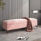 Polsterbank mit Stauraum, Samt, 61 x 40,6 x 43,2 cm, Rosa