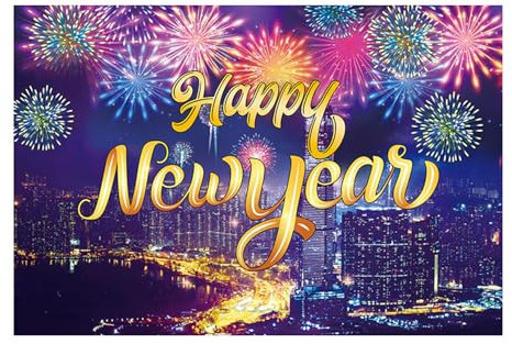 2025 Silvester Banner Deko, Happy New Year Dekoration, Neujahr-Banner für Neujahrsdeko, Silvesterparty Drinnen Draußen (110x180cm)