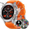 MEGALITH Smartwatch Herren Fitness Uhren: Wasserdicht IP67 106+ Sport Outdoor Fitnessuhr - Tracker Schrittzähler Smart Watch Männer Android iOS Orange