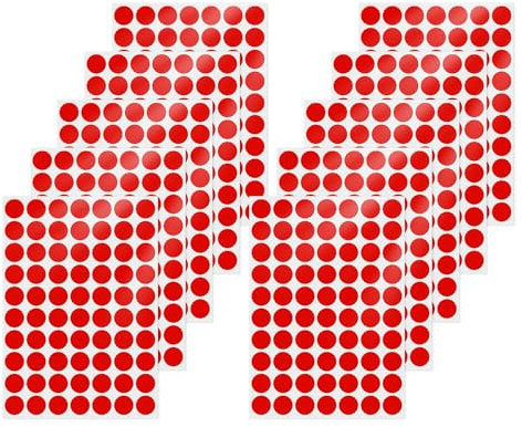 FINDAT Klebepunkt Etiketten 19 mm Rund Kleine Wasserfeste Markierungspunkte Selbstklebende Aufkleber zum Beschriften für Büro Haus Schule DIY 700 Stück Rot