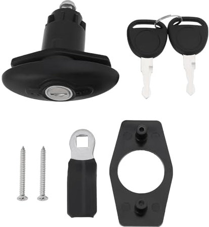 eMagTech 1 juego de cerradura de puerta de cabina de caravana con 2 llaves adecuada para puerta de 35 mm de grosor, cerradura de puerta de caravana con casillero de equipaje para remolques de viaje