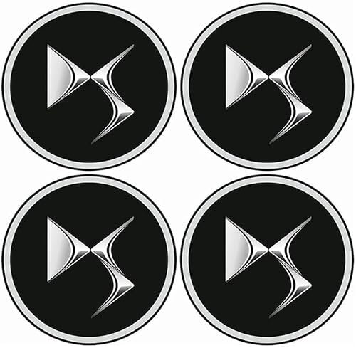 4 pièces Auto Cache Moyeux pour DS 3 / DS 3 Crossback/DS 4 / DS 5 / DS 7 / DS 7 Crossback/DS 9, ABS Aluminium Enjoliveur Centre Roue Couvercle de Moyeu Central de Jante avec Logo