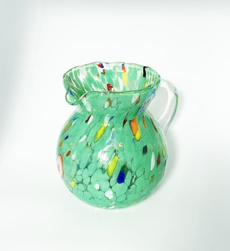 MurArt Murano Glass Jug 500 ml MAREA Collection. Height 15 cm. Handmade Made in Italy