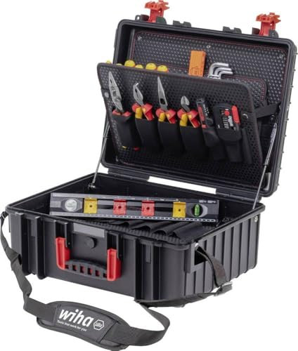 Wiha Elektriker Werkzeugkoffer XL 2 electric 41-tlg. I gefüllt mit Werkzeug I professioneller Werkzeugkasten mit Tragegurt
