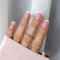 BTArtbox Press on Nails Short - Squares French Tip False Nails in Pink Base, Stick on Nails for Women in 16 Sizes, 32 Pcs Soft Gel Fake Nail Kit