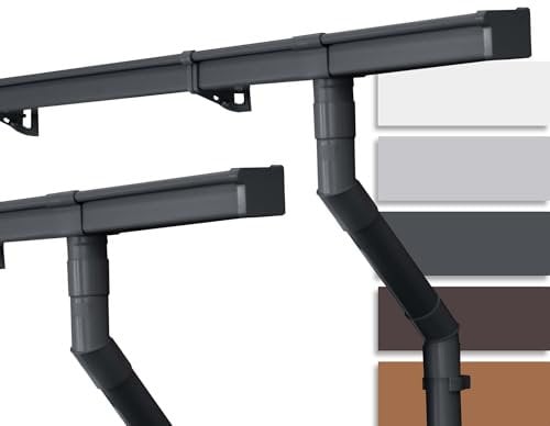 INEFA Dachrinnen Set Gartenhaus, NW68 / 68mm Kastenrinne 2 x 5m Anthrazit Regenrinnen PVC für Pultdach, Made in Germany