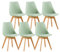 IPOTIUS Sillas de Comedor Escandinavas Modernas con Certificación SGS - Patas de Haya Natural, Respaldo Ergonómico para Cocina, Estudio o Dormitorio (Verde Helado, Juego de 6)