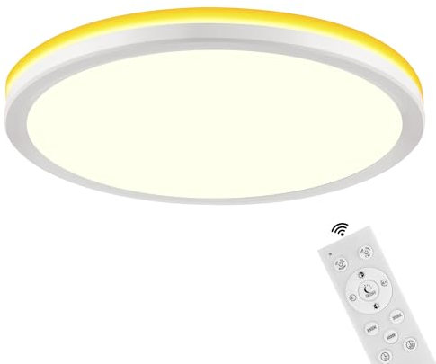 LuJasi LED Deckenleuchte 36W, 3600LM Deckenlampe mit Fernbedienung Dimmbar 3000k-6500k, Nachtlicht 1800k 8W, Timer & Memory, Lampe für Schlafzimmer, Wohnzimmer, Flure, Küche, Balkon, Badezimmer, 39cm