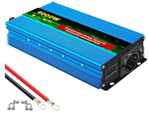 Convertisseur Onduleur Sinusoïdal Modifié 600-3000 W 12 V CC vers 220 V CA Panneau Solaire Transformateur(12V4000W50HZ EU)