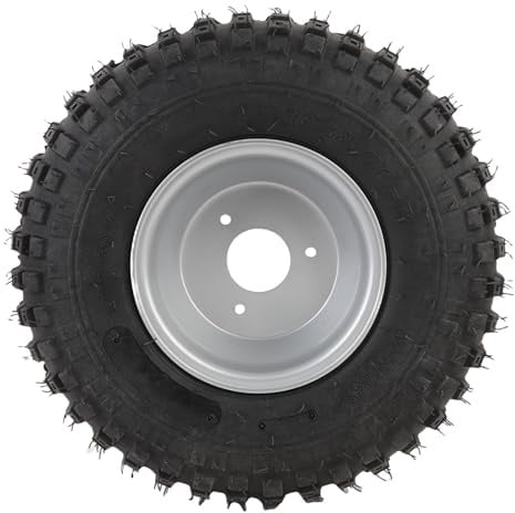 Acouto 16x8-7 Reifen mit Rim 16x8-7 Rad und 6PR-Punktionsschutz ATV UTV Go Kart Cart Tire Speziell Gestaltetes Profilmuster für Einen Hervorragenden Griff mit 3 Loch-Hub für Einfache