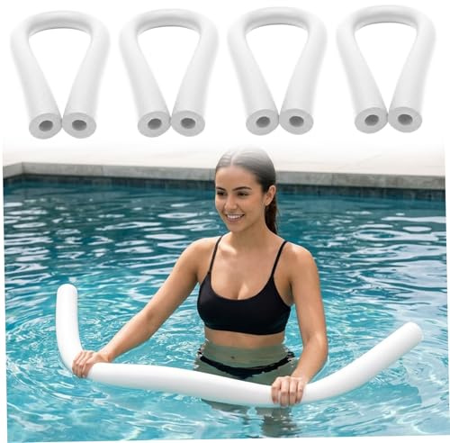 Espuma para Fideos de Piscina, Paquete de 4 Fideos para Piscina, Espuma Hueca de 60 Pulgadas de Largo para Nadar, Jugar en el Agua y Soporte, Material de PE Suave y Resistente, Color Blanco