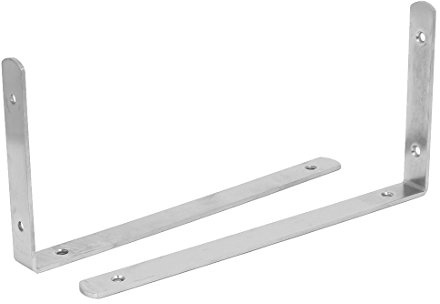 Sourcingmap 300mm 12-inch Length Stainless Steel 90 Degree L Shaped Angle Bracket Brace 2pcs