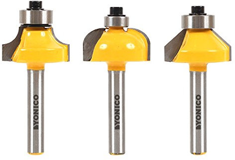 Yonico Edge Forming Router Bits Set 3 Bit 1/4-Inch 1/4-Inch Shank 13310q