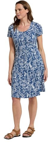 Mountain Warehouse Orchid Patterned Womens UV Dress - UPF40 Beach Dress, Lightweight Ladies Dress, Pockets, Durable Day Dress - for Spring Summer, Travelling, Poolside Navy Women's Size 10