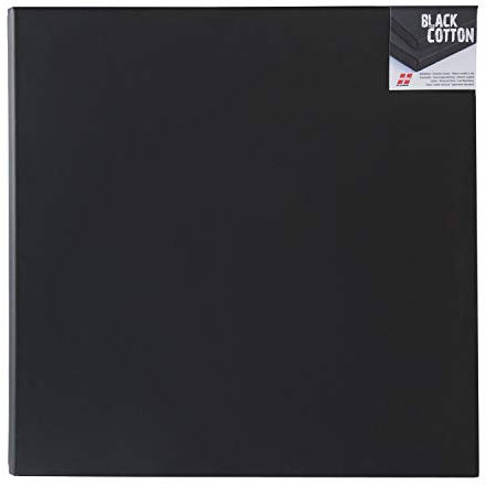 Honsell 15220 - Keilrahmen Black Cotton, hochwertige schwarze Leinwand, ca. 20 x 20 cm, 100 Prozent Baumwolle, trommelhart bespannt auf Fichtenholz