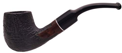 GERMANUS Pfeife Set, Bent - Made in Italy - gebogen Sand im Set mit Pfeifentasche, Pfeifenbesteck, Pfeifenreiniger, Filter