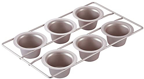 CHEFMADE Popover Kuchen Pan, 6-hohlraum Nicht-Stick Yorkshire Muffin Cupcake Pan Backformen für Ofen Backen (Champagne Gold)