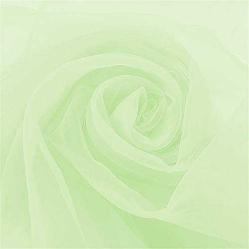Nicole Knupfer Dekostoff Organza Stoffe Meterware Hauch Zart, Fein und Durchsichtig, zum Nähen, Drapieren und Basteln, 100cm Tüll Meterware (Gras-Grün)