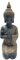 Dehner Dekofigur Buddha, 70 x 33 x 25 m, Magnesia, schwarz/Gold