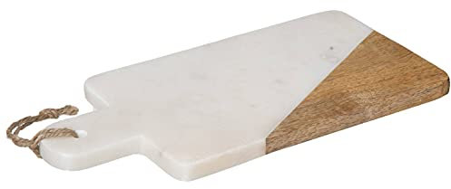 SECRET DE GOURMET Tabla de cortar GEOM Hygge, 15 x 30 cm, mármol, negro, color blanco