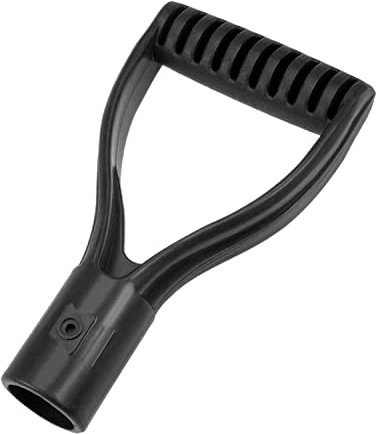 MroMax Shovel D Grip Handle, 1-1/4 Inner Diameter 32mm PVC Spade Snow Shovel Replacement Handle Garden Accessories for Digging Raking Tool Black 1Piece