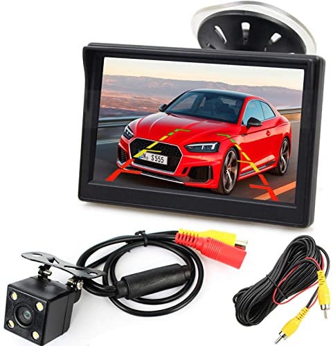 12V-24V 5 pollici HD LCD Monitor Auto Parcheggio Sistema w/4LEDs Visione Notturna Reverse Rear View Impermeabile Retromarcia Telecamera di Backup